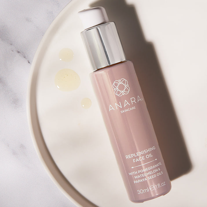 
                  
                    Anara Replenishing Face Oil with texture drops
                  
                