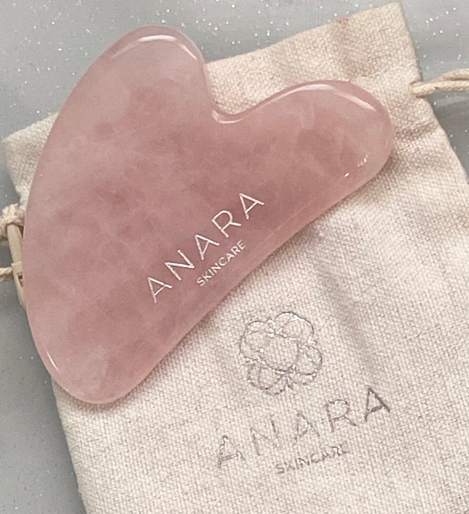 
                  
                    Anara Skincare Rose Quartz Gua Sha with brand cotton pouch
                  
                