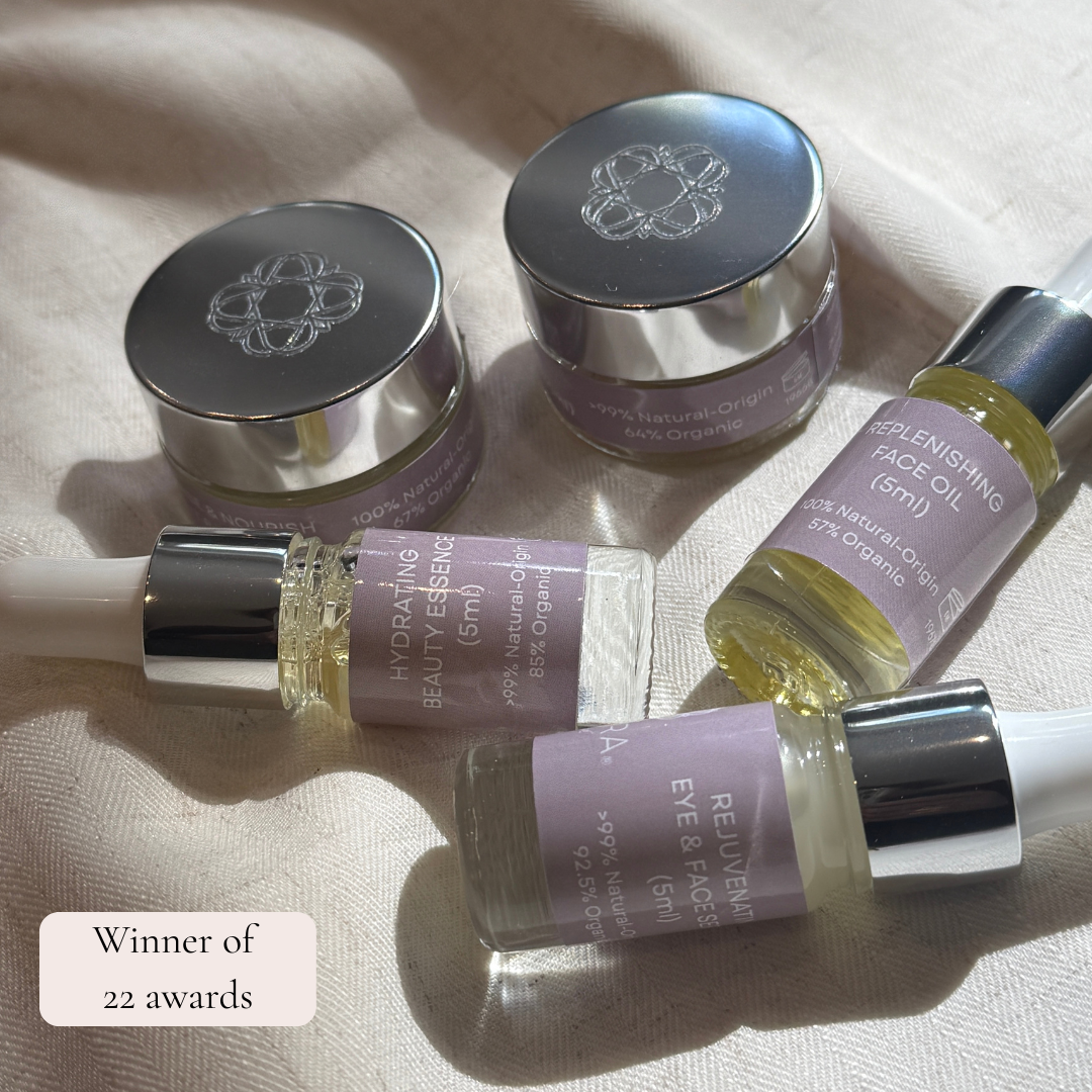 
                  
                    Five Anara Skincare petite products with winner of 22 awards badge
                  
                