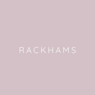 Rackhams logo on a light purple background