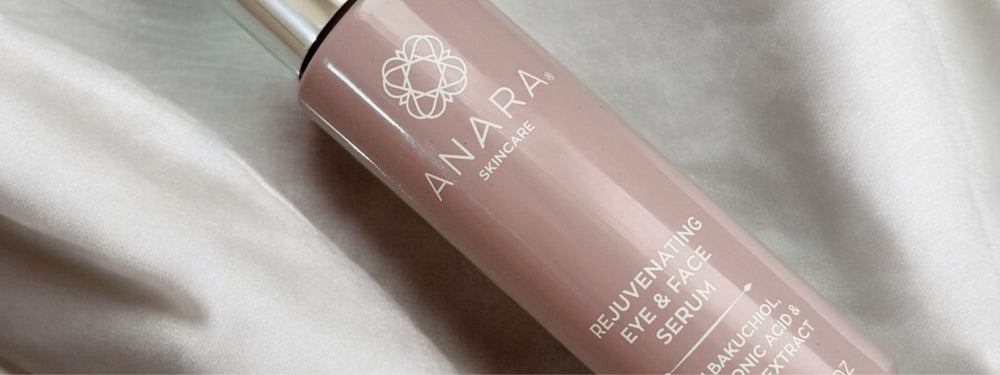 Rejuvenating Eye & Face Serum on a silver material