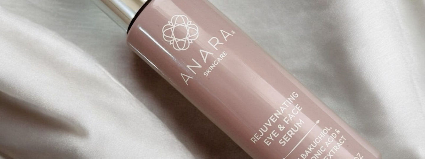 Rejuvenating Eye & Face Serum on a silver material