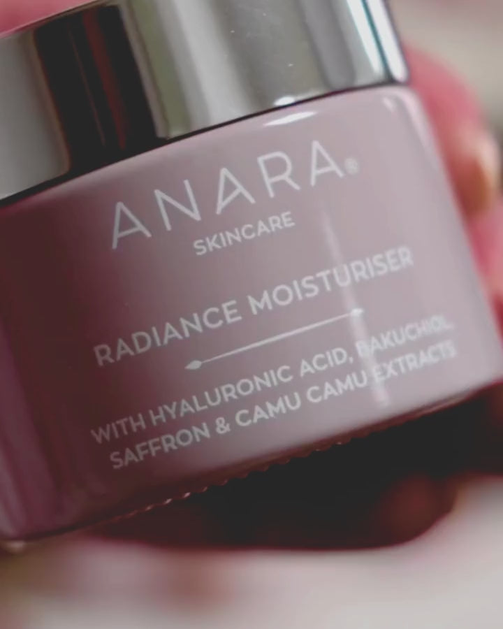 
                  
                    Load and play video in Gallery viewer, Lady applying Anara Radiance Moisturiser to skin
                  
                