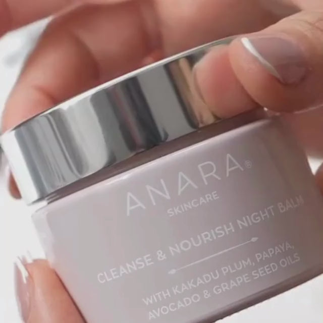 
                  
                    Load and play video in Gallery viewer, Anara Skincare Cleanse &amp;amp; Nourish Night Balm Video
                  
                